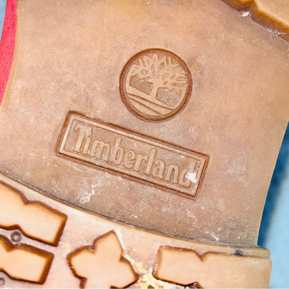 TIMBERLAND Red Boots sz Youth 4 - Picture 8 of 10